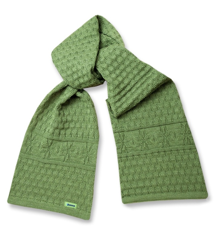 Pletená šál Kama S13 105 zelená