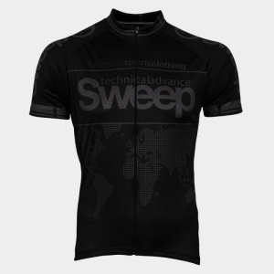 Cyklistický dres Sweep Classic D002 – čierna / šedá