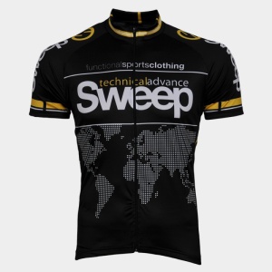 Cyklistický dres Sweep Classic D002 – čierna