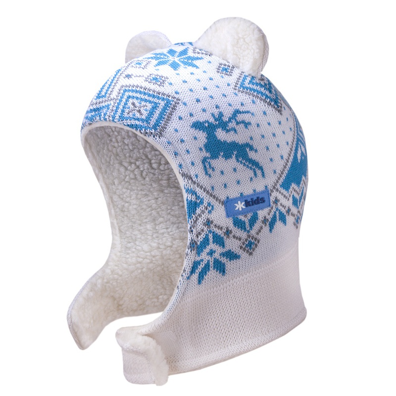 Detská pletená kukly-čiapky Kama B62 100 biela