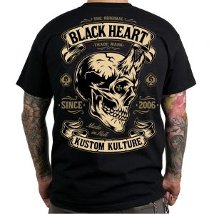 BLACK HEART Devil Skull čierna – M