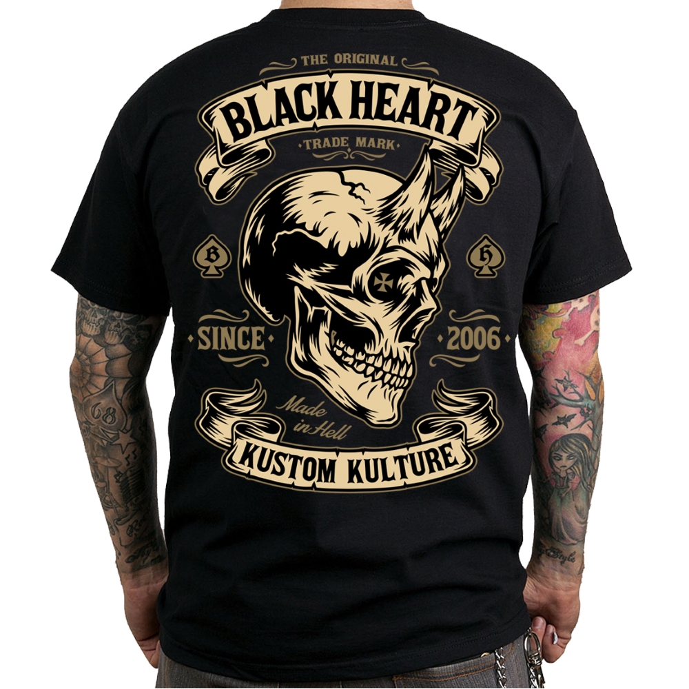 BLACK HEART Devil Skull čierna – XXL