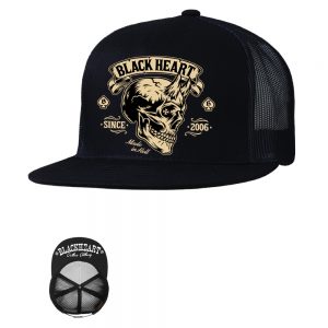 BLACK HEART Devil Skull Trucker čierna
