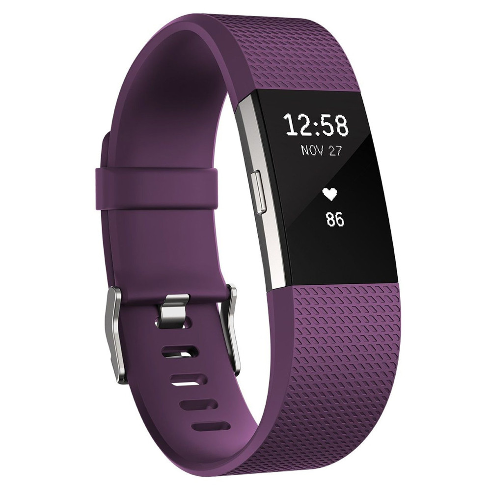 Fitbit Charge 2 Plum Silver S