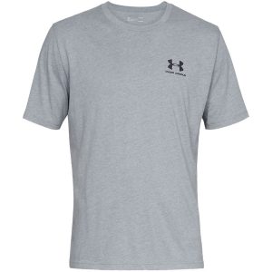 Under Armour Sportstyle Left Chest SS Steel Light Heather/Black – XS