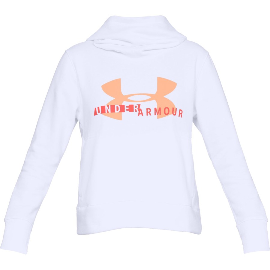 Under Armour Cotton Fleece Sportstyle Logo Hoodie White / Peach Horizon / After Burn – M