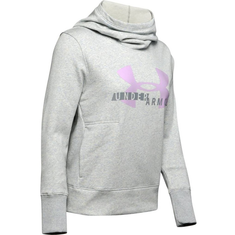 Under Armour Cotton Fleece Sportstyle Logo Hoodie Mod Gray Light Heather – L