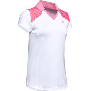 Under Armour Zinger Blocked Polo White-Pink – S