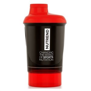 Nutrend Shaker se zásobníkem 300 ml čierno-červená