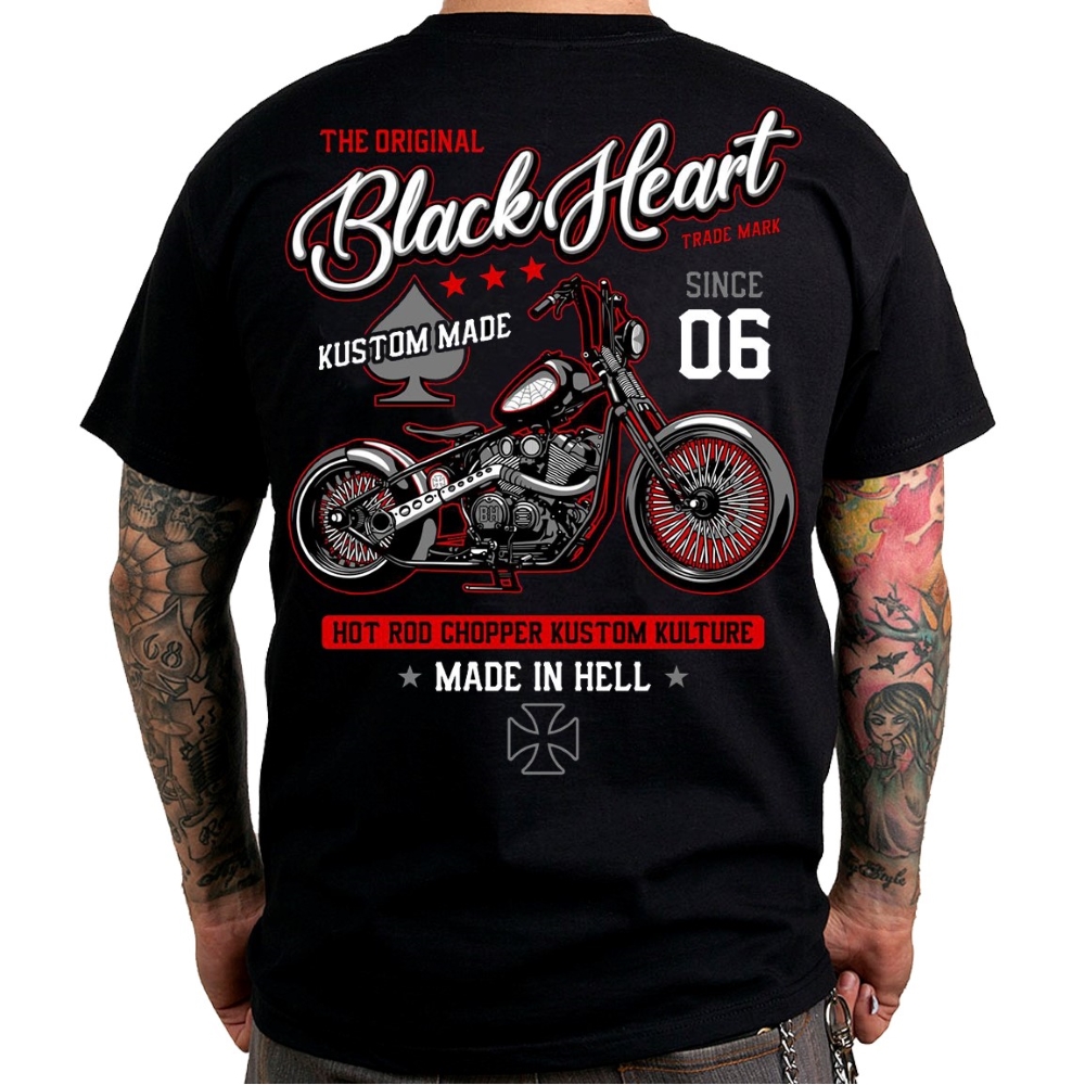 BLACK HEART Red Chopper čierna – M